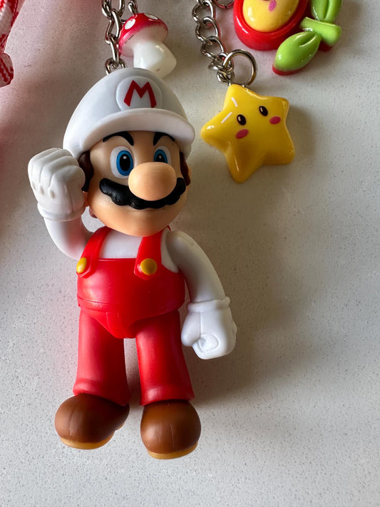 Fire Mario Bag Charm: Handmade Nintendo Nostalgia