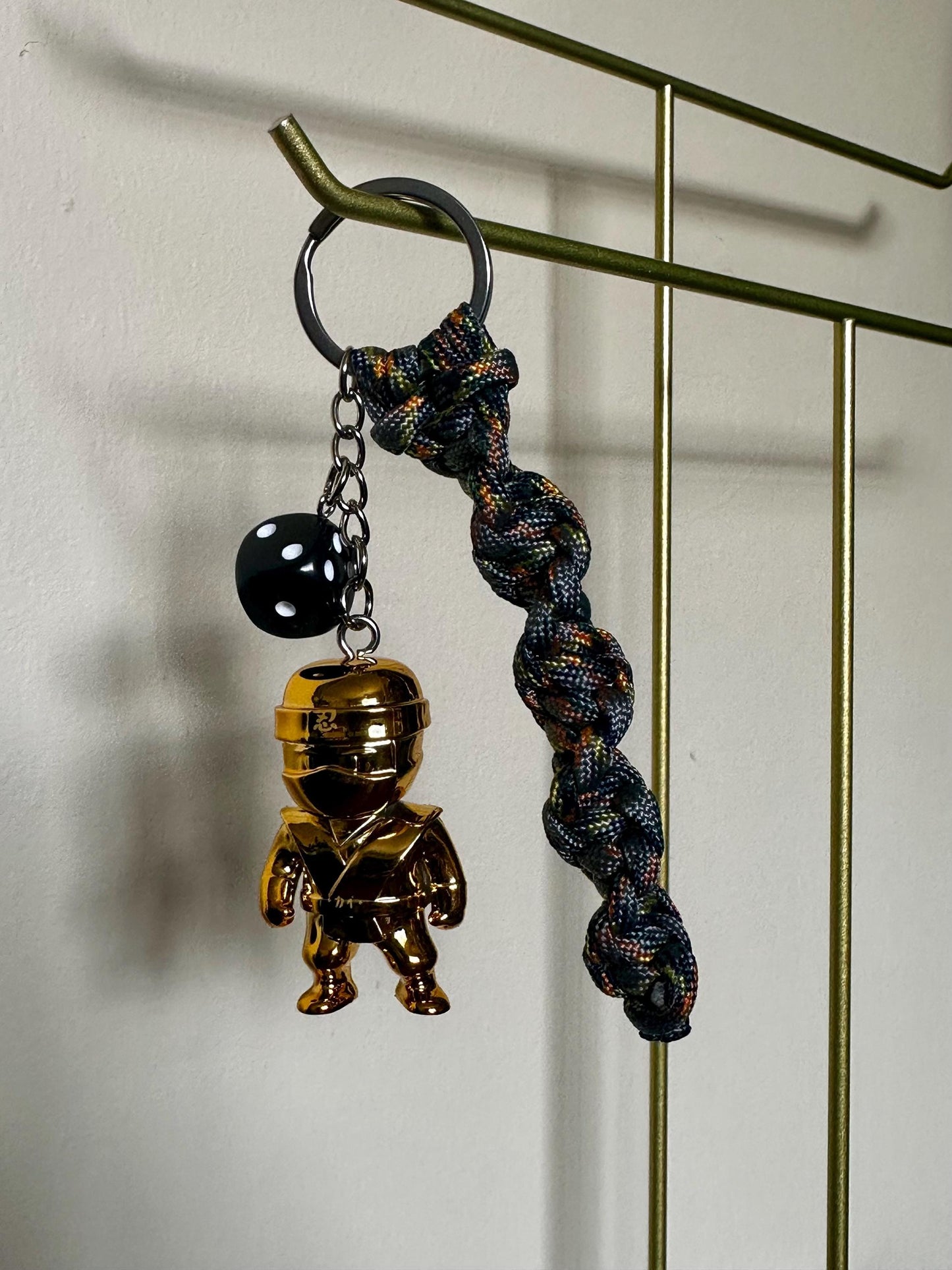 Stumble Guys Gold Sensei Keychain – Handmade Gamer Bag Charm, Backpack Accessory Gift