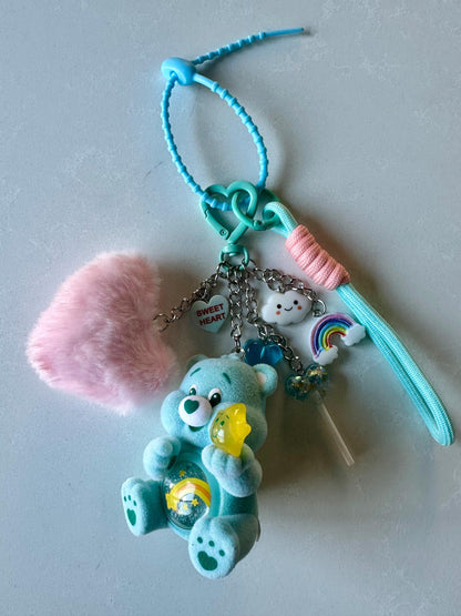 Blue Wish Bear Bag Charm: Authentic Care Bear