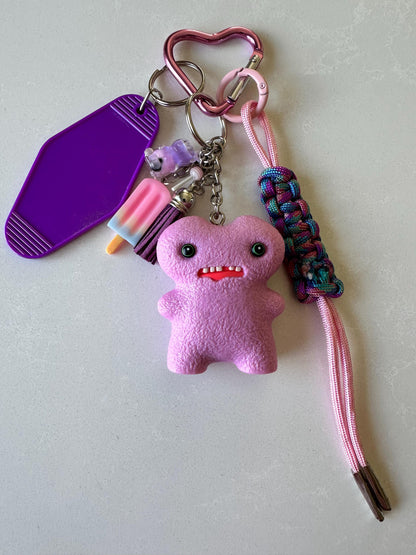 Fuggler - Gaptooth McGoo Lilac – Handmade Bag Charm with FREE Custom Motel Name Tag!