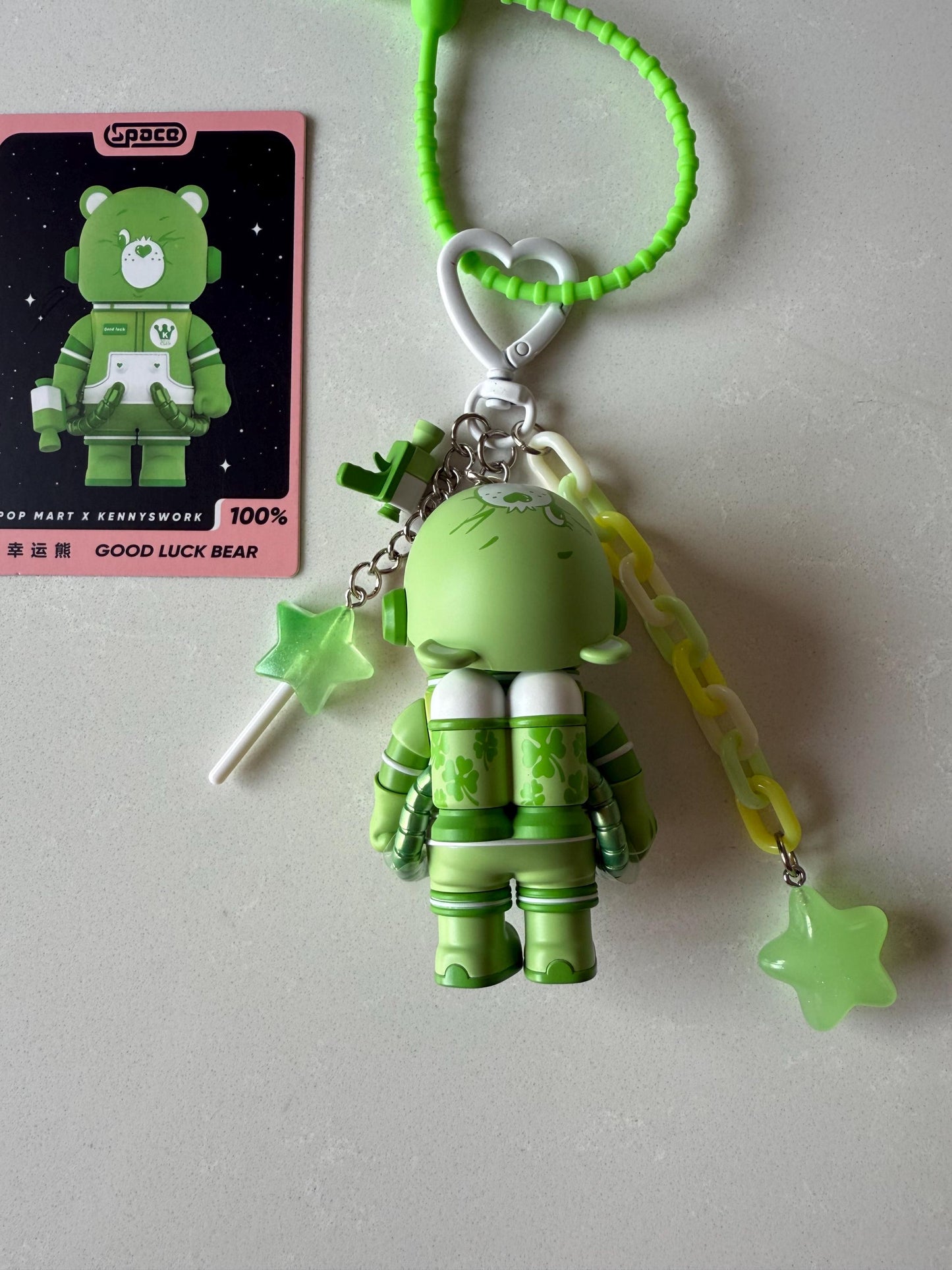 Space Molly Green Luck Care Bear Charm – Authentic Customized Charm
