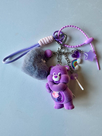 Purple Share Bear Bag Charm: Authentic Care Bear Figure