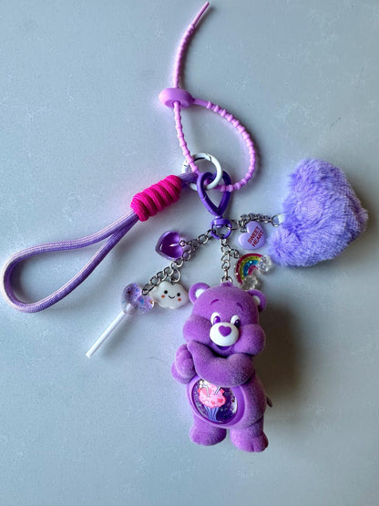 Purple Share Bear Bag Charm: Authentic Care Bear Figure