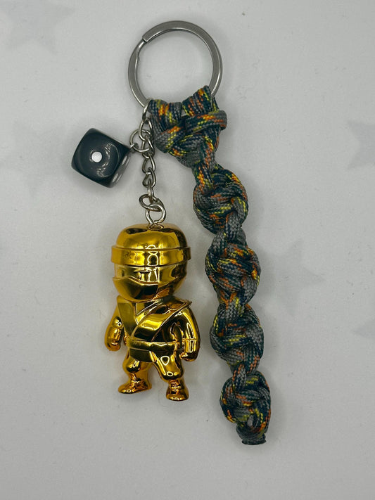 Stumble Guys Gold Sensei Keychain – Handmade Gamer Bag Charm, Backpack Accessory Gift