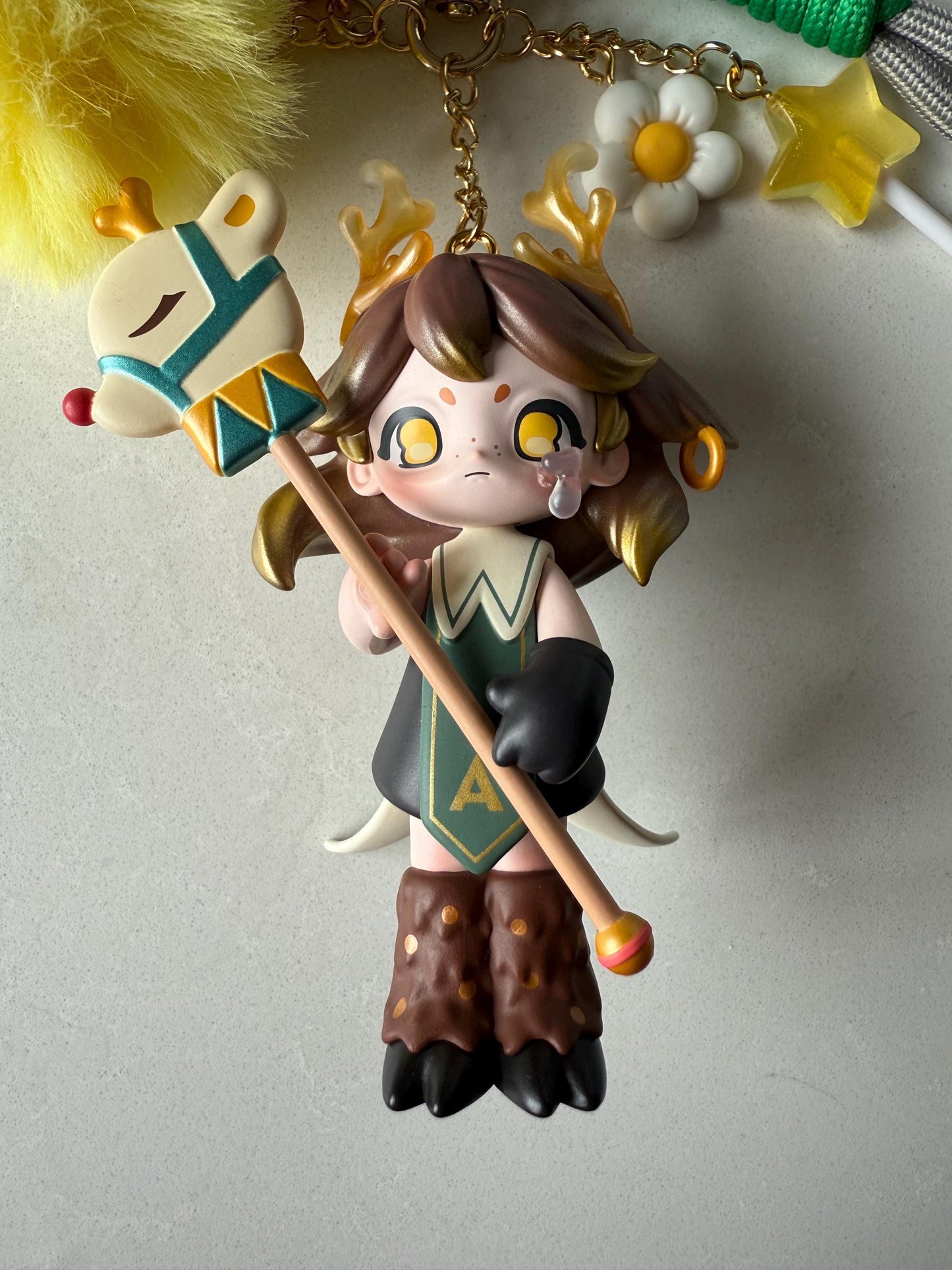 Azura Warm Christmas Golden Reindeer Bag Charm - Authentic Customized Charm