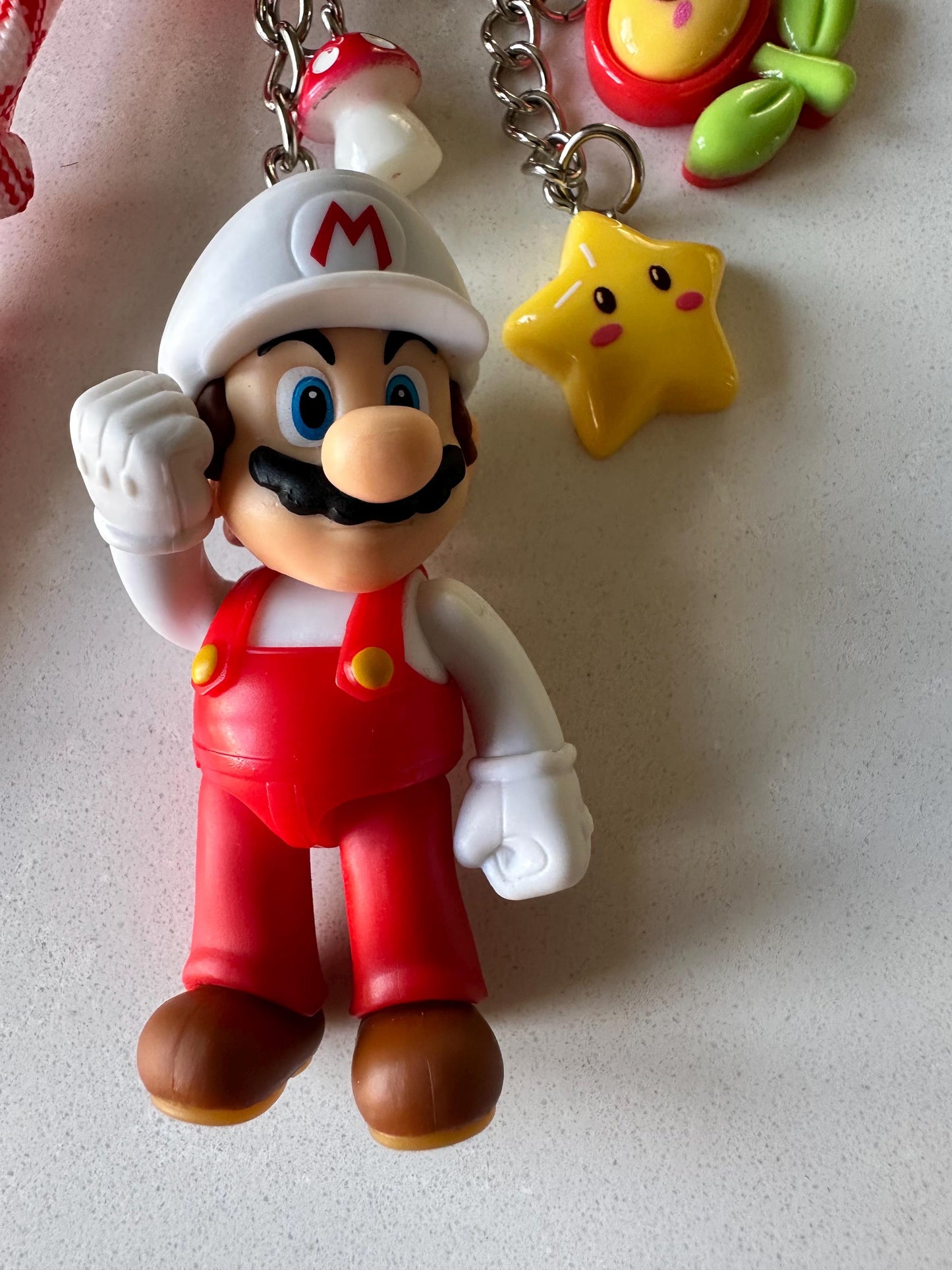 Fire Mario Bag Charm: Handmade Nintendo Nostalgia
