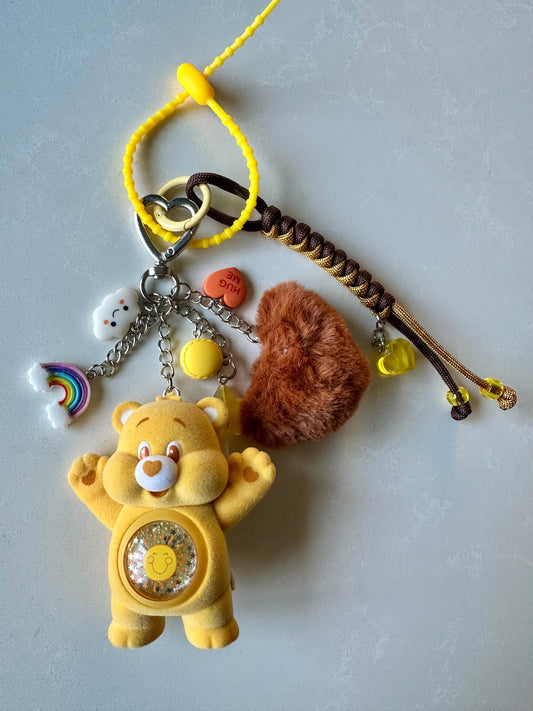 Yellow Funshine Care Bear Bag Charm - Authentic Customized Charm