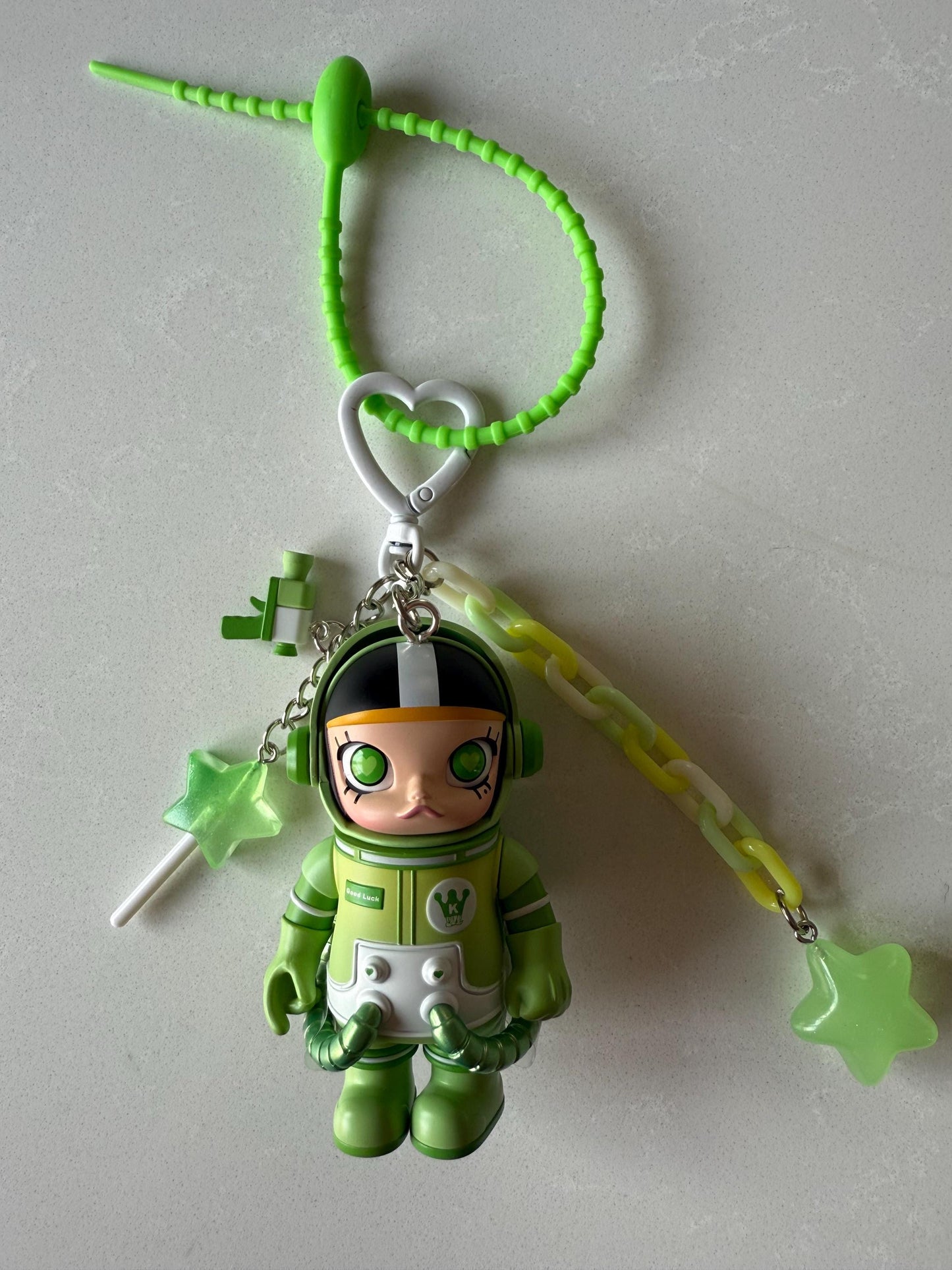 Space Molly Green Luck Care Bear Charm – Authentic Customized Charm