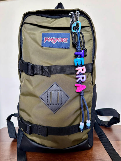 Custom Handmade Name Charm: Backpack, Diaper Bag, Keychain Accessory