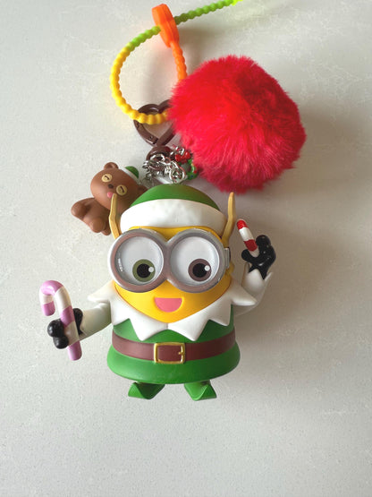 Minions Santa's Workshop Manual Bag Charm - Authentic Customized Charm