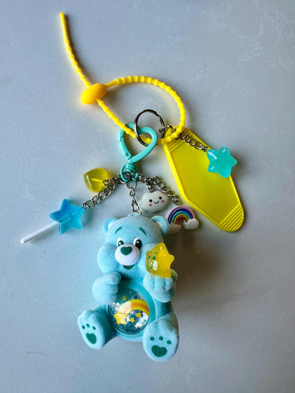 Blue Wish Bear Bag Charm: Authentic Care Bear Figure