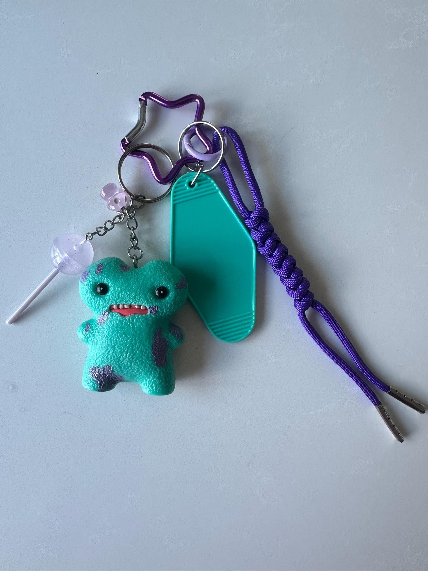 Fuggler - Gaptooth McGoo Blue – Handmade Bag Charm with FREE Custom Motel Name Tag!
