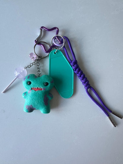 Fuggler - Gaptooth McGoo Blue – Handmade Bag Charm with FREE Custom Motel Name Tag!