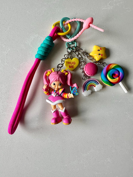 Rainbow Brite Tickled Pink Handmade Bag, Purse or Backpack Charm