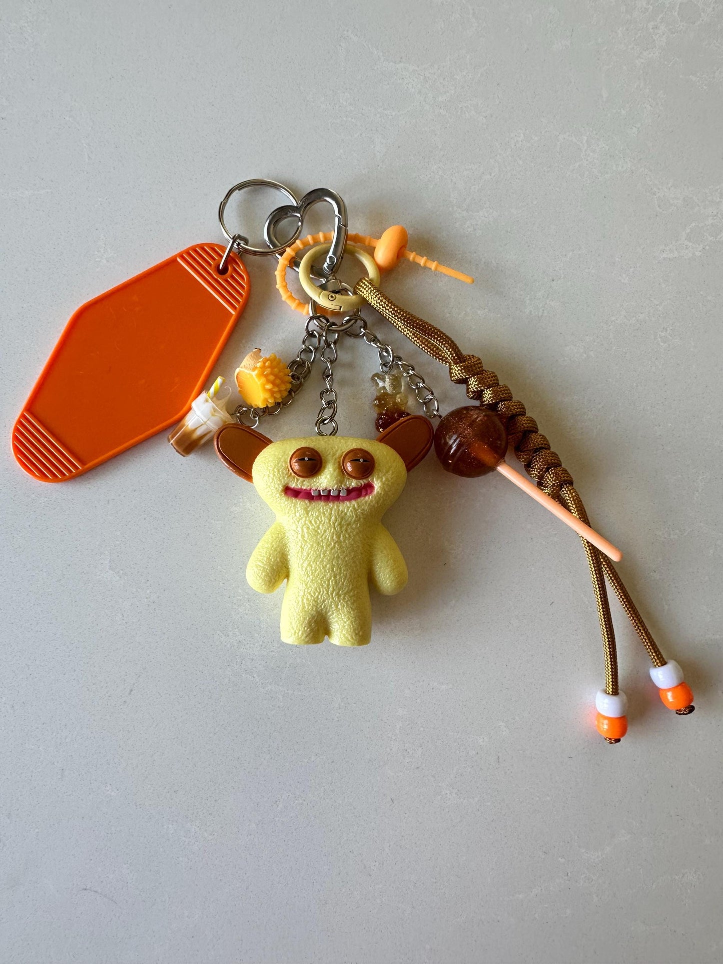 Fuggler - Grin Grin Yellow – Handmade Bag Charm with FREE Custom Motel Name Tag!